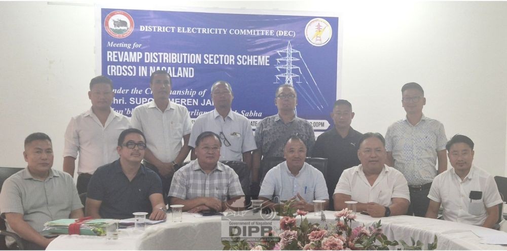 MP Jamir, DC Dimapur along with other officials during the DEC review meeting held at the DC’s Conference Hall in Dimapur on August 19. (DIPR Photo)